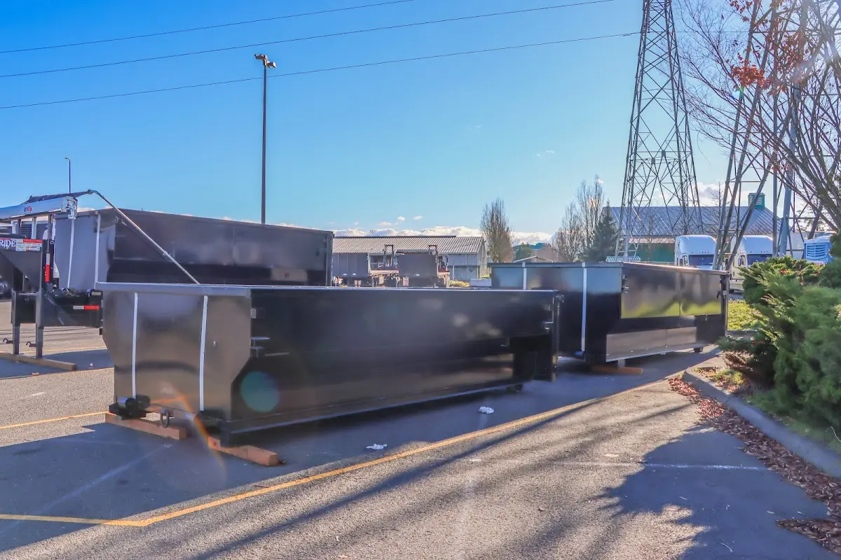 Roll-off dumpster ready for waste disposal at job site for Cleanout Dumpster Rental in Hartford